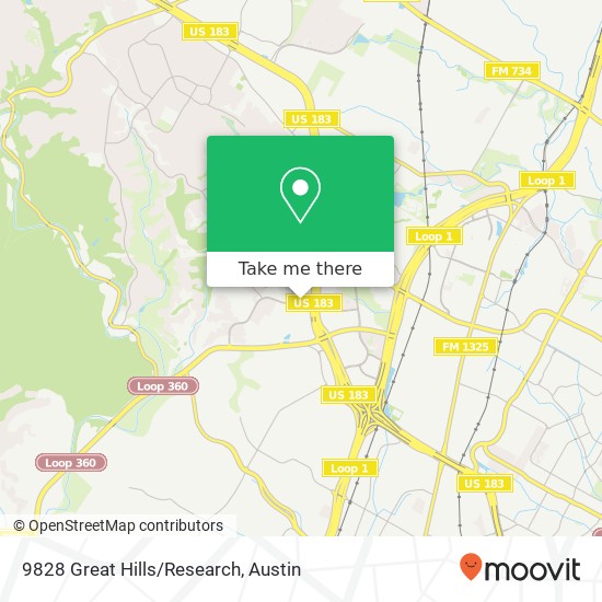 Mapa de 9828 Great Hills/Research