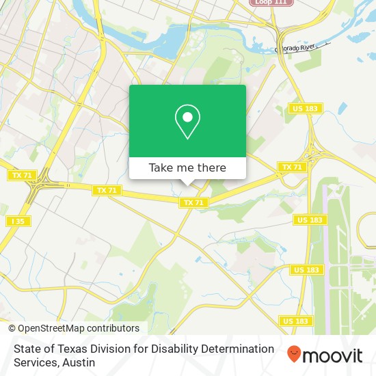 Mapa de State of Texas Division for Disability Determination Services