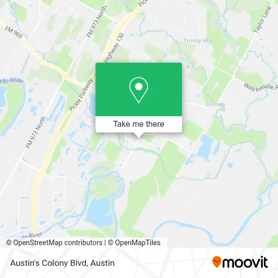 Austin's Colony Blvd map