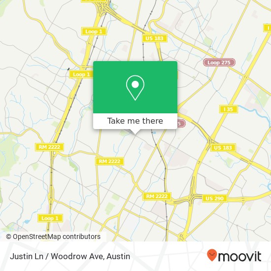 Mapa de Justin Ln / Woodrow Ave