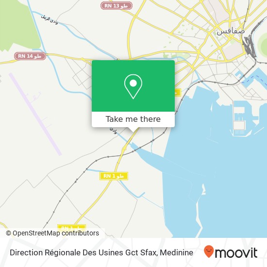 Direction Régionale Des Usines Gct Sfax map