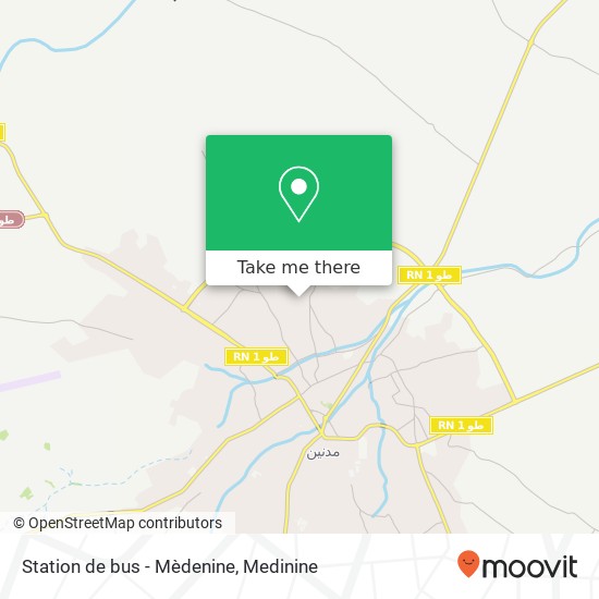 Station de bus - Mèdenine map