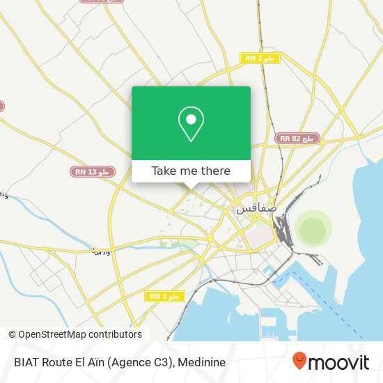 BIAT Route El Aïn (Agence C3) map