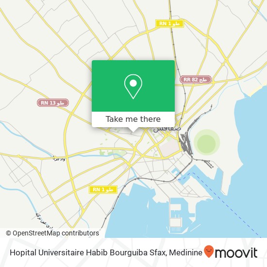 Hopital Universitaire Habib Bourguiba Sfax map