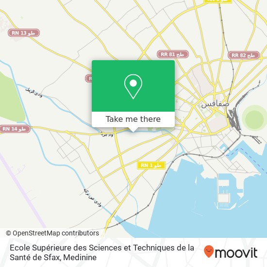 Ecole Supérieure des Sciences et Techniques de la Santé de Sfax map