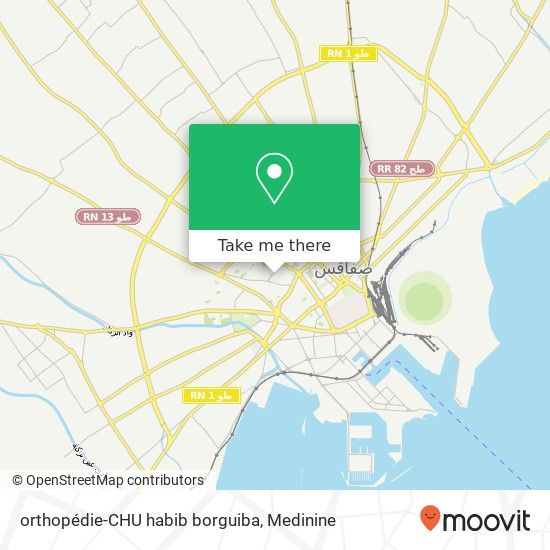 orthopédie-CHU habib borguiba map