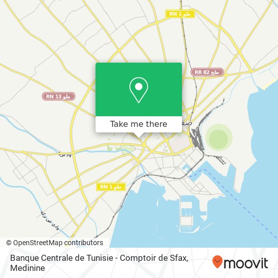 Banque Centrale de Tunisie - Comptoir de Sfax map