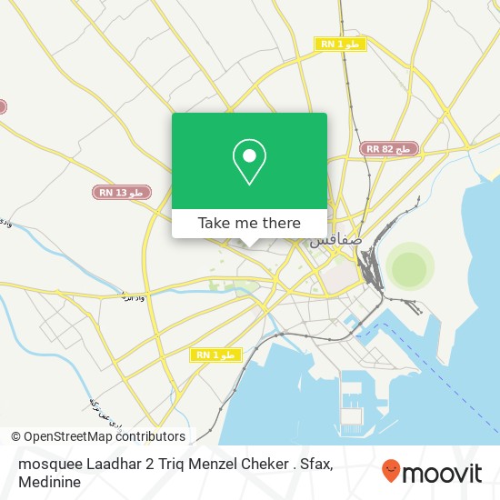 mosquee Laadhar 2 Triq Menzel Cheker . Sfax map