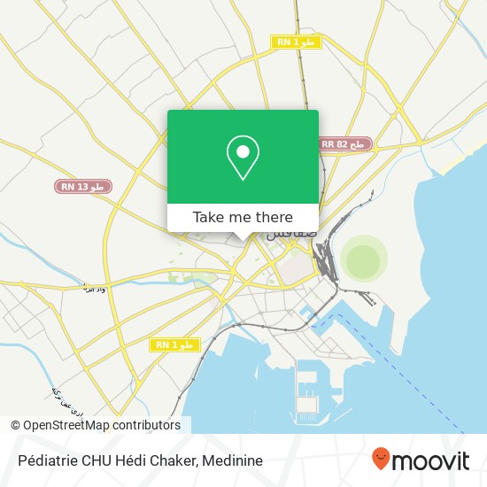 Pédiatrie CHU Hédi Chaker map