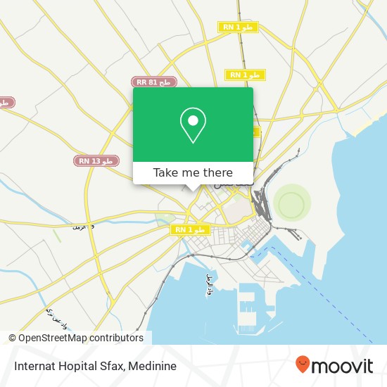 Internat Hopital Sfax map