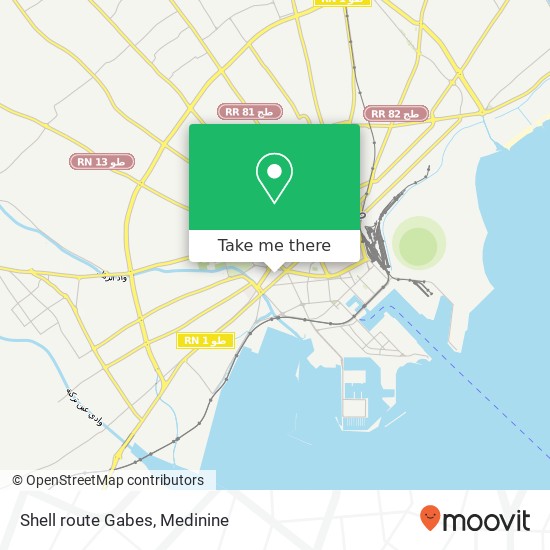 Shell route Gabes map