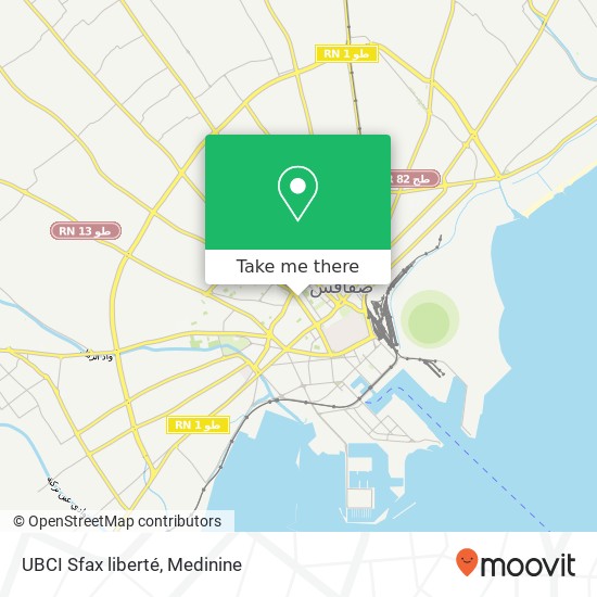 UBCI Sfax liberté map