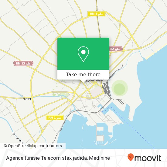 Agence tunisie Telecom sfax jadida map