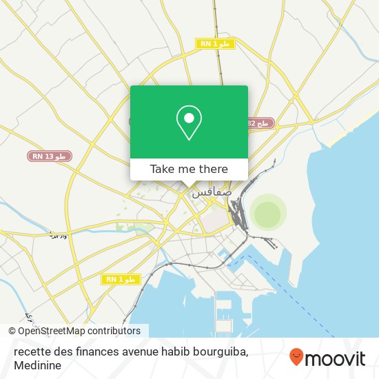 recette des finances avenue habib bourguiba map