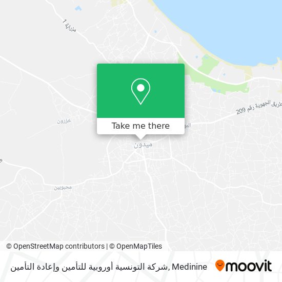 شركة التونسية أوروبية للتأمين وإعادة التأمين map