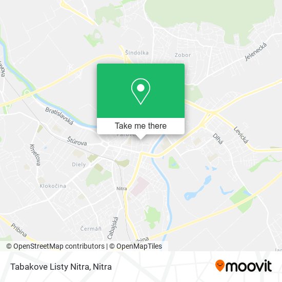 Tabakove Listy Nitra map