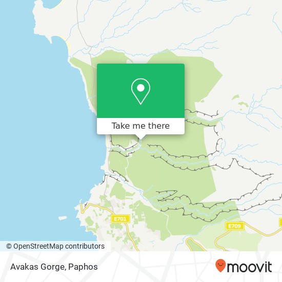 Avakas Gorge map