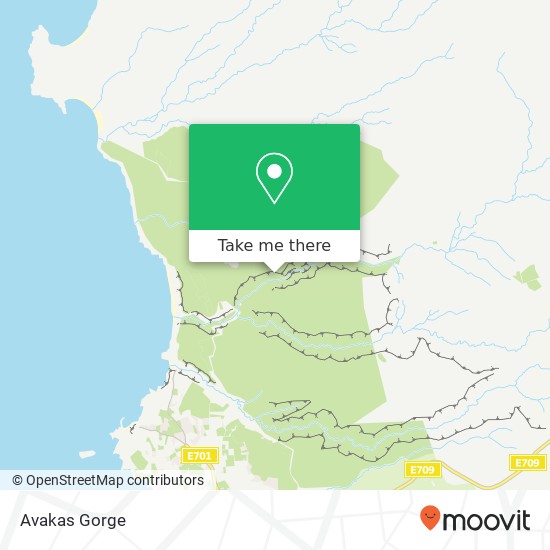 Avakas Gorge map