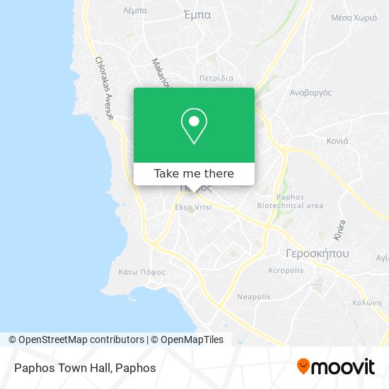 Paphos Town Hall map