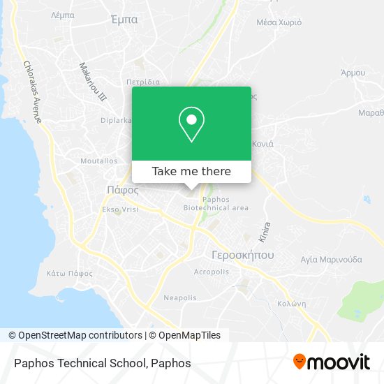 Paphos Technical School map