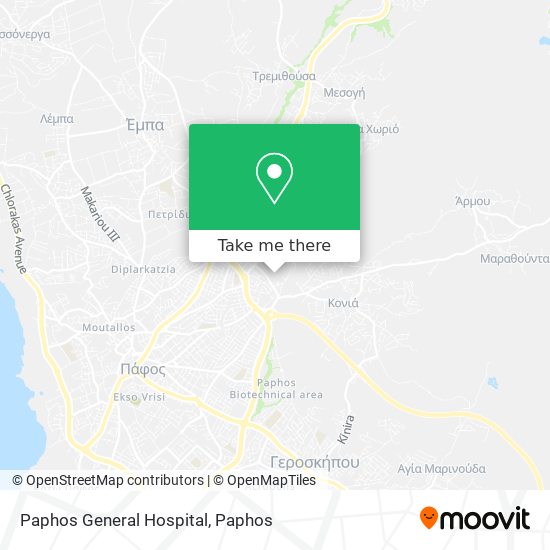 Paphos General Hospital map