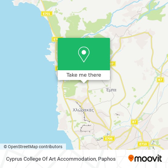Cyprus College Of Art Accommodation map