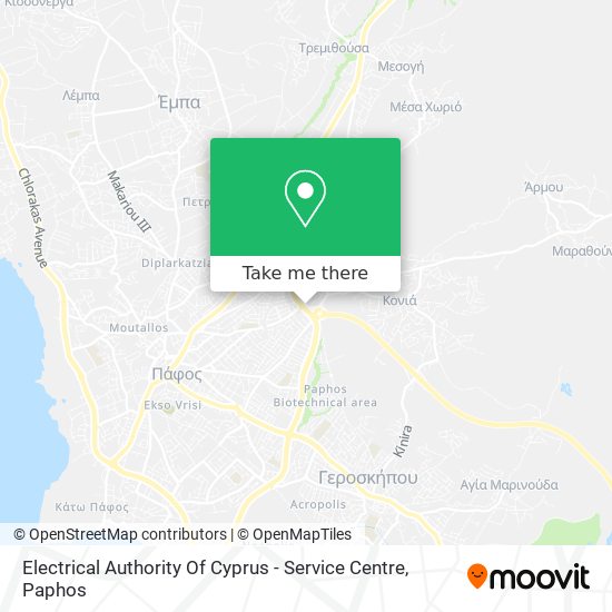 Electrical Authority Of Cyprus - Service Centre map