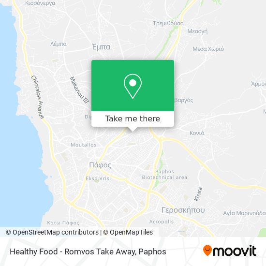 Healthy Food - Romvos Take Away map