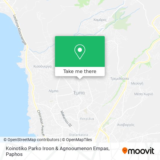 Koinotiko Parko Iroon & Agnooumenon Empas map