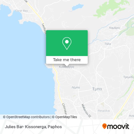 Julies Bar- Kissonerga map