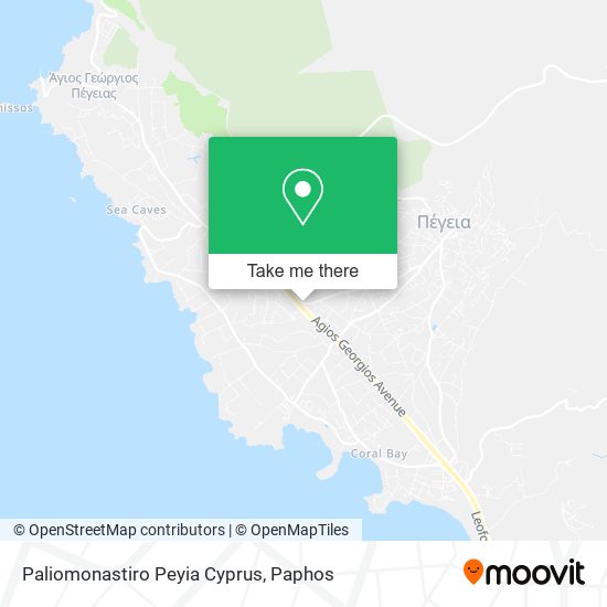 Paliomonastiro Peyia Cyprus map