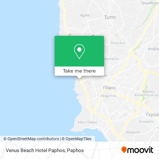 Venus Beach Hotel Paphos map