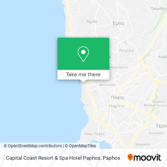 Capital Coast Resort & Spa Hotel Paphos map