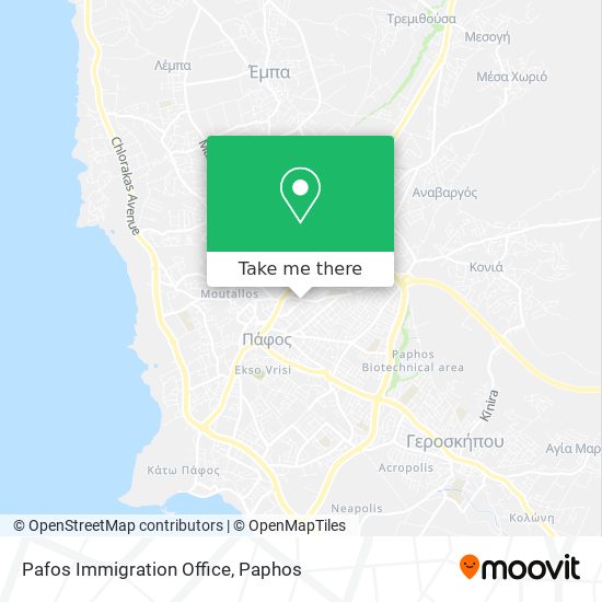 Pafos Immigration Office map