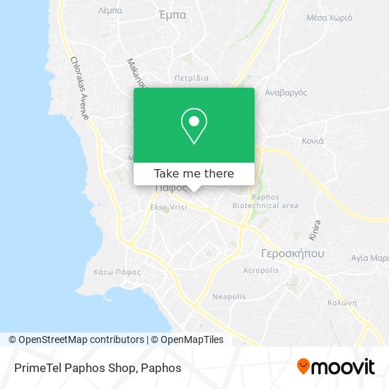 PrimeTel Paphos Shop map