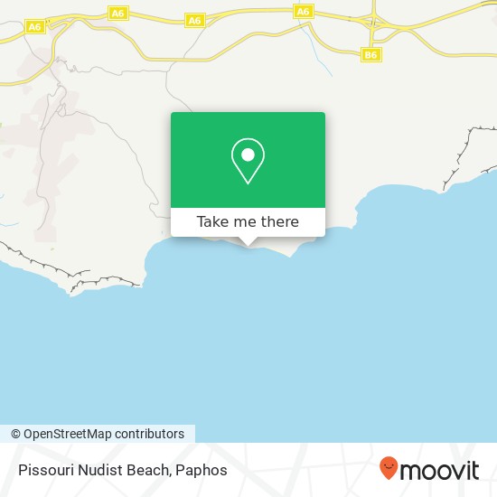 Pissouri Nudist Beach map