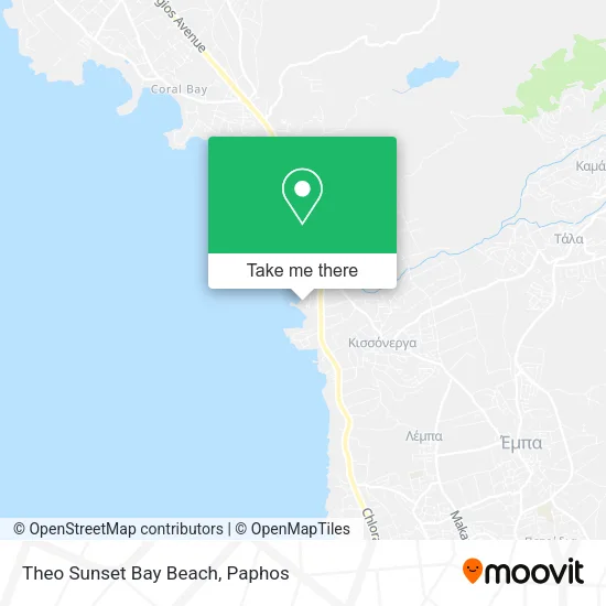 Theo Sunset Bay Beach map