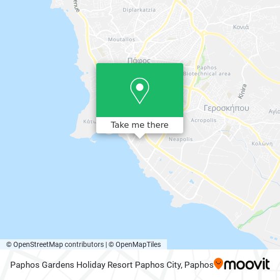 Paphos Gardens Holiday Resort Paphos City map