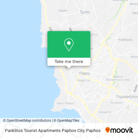 Panklitos Tourist Apartments Paphos City map
