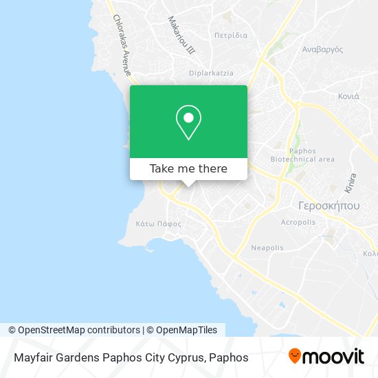 Mayfair Gardens Paphos City Cyprus map