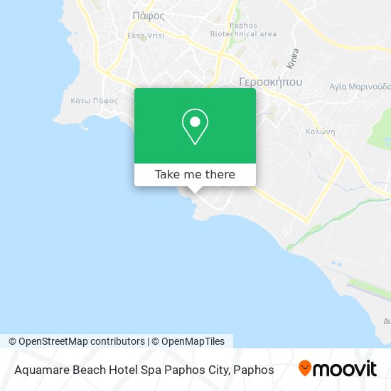Aquamare Beach Hotel Spa Paphos City map