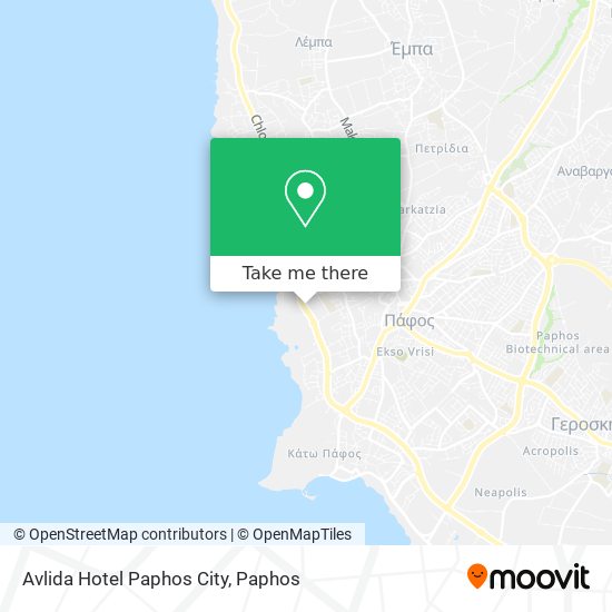 Avlida Hotel Paphos City map