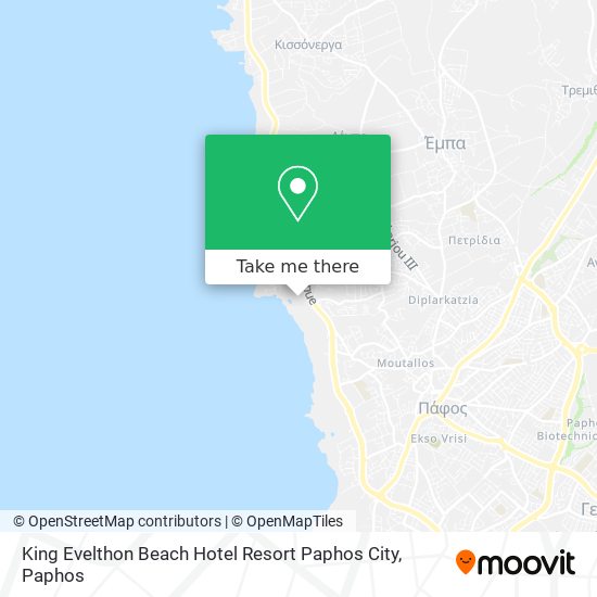 King Evelthon Beach Hotel Resort Paphos City map