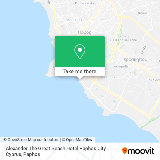 Alexander The Great Beach Hotel Paphos City Cyprus map