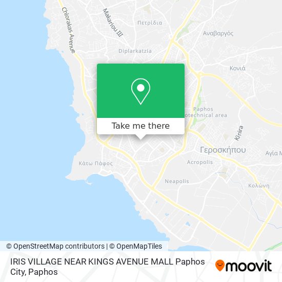 IRIS VILLAGE NEAR KINGS AVENUE MALL Paphos City map