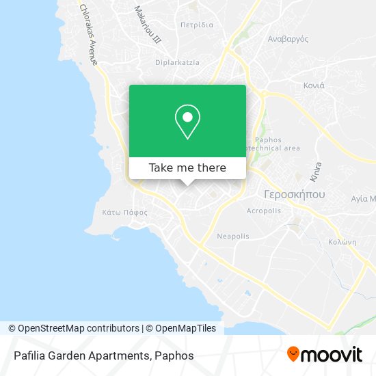 Pafilia Garden Apartments map