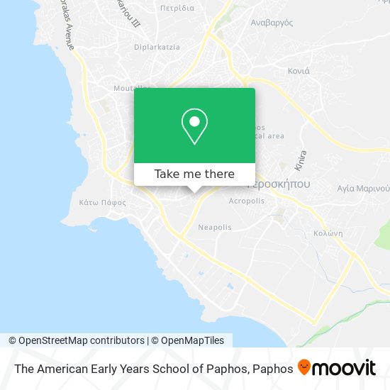 The American Early Years School of Paphos map