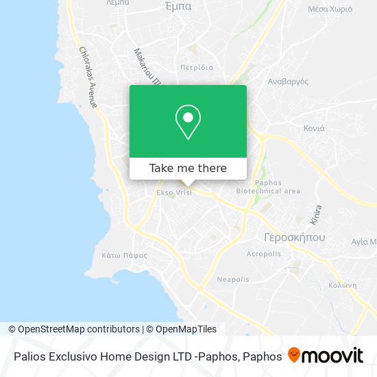Palios Exclusivo Home Design LTD -Paphos map