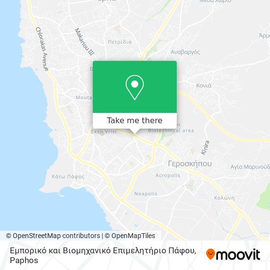 Εμπορικό και Βιομηχανικό Επιμελητήριο Πάφου map