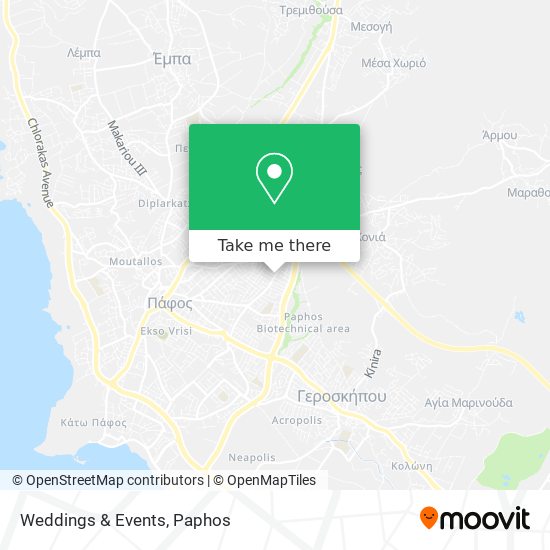 Weddings & Events map